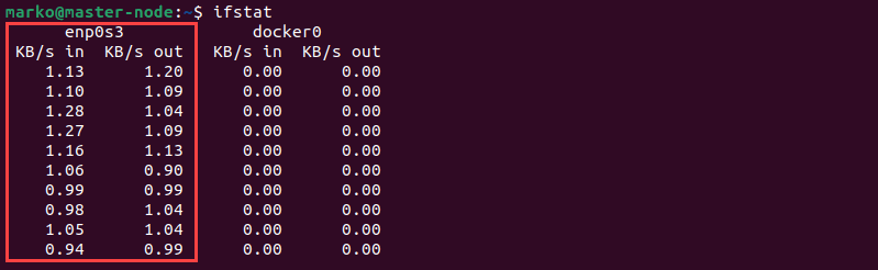 ifstat interface.