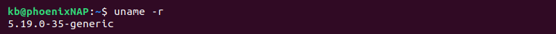 uname -r terminal output