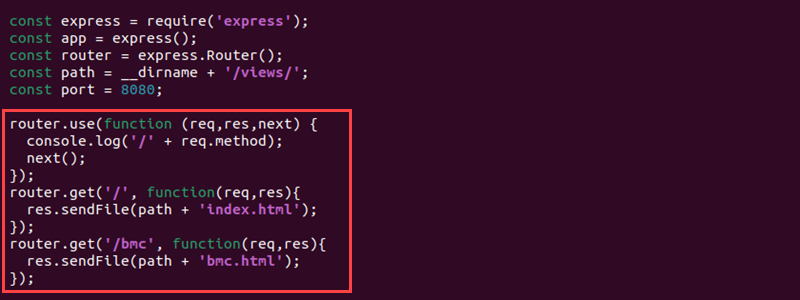 app.js routes