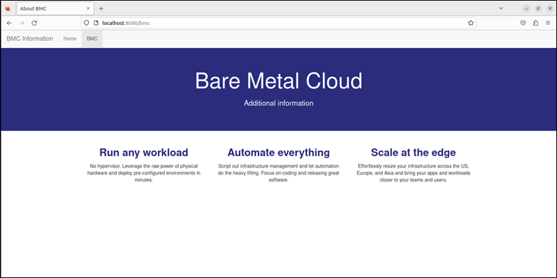 localhost 8080 nodejs bmc