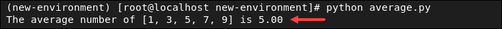 Testing the Python installation with a simple script.